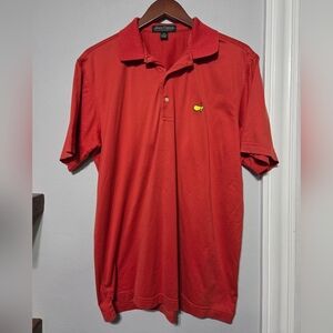 The Masters Amen Corner Orange Polo Golf Shirt Men's Size Medium 100% Cotton